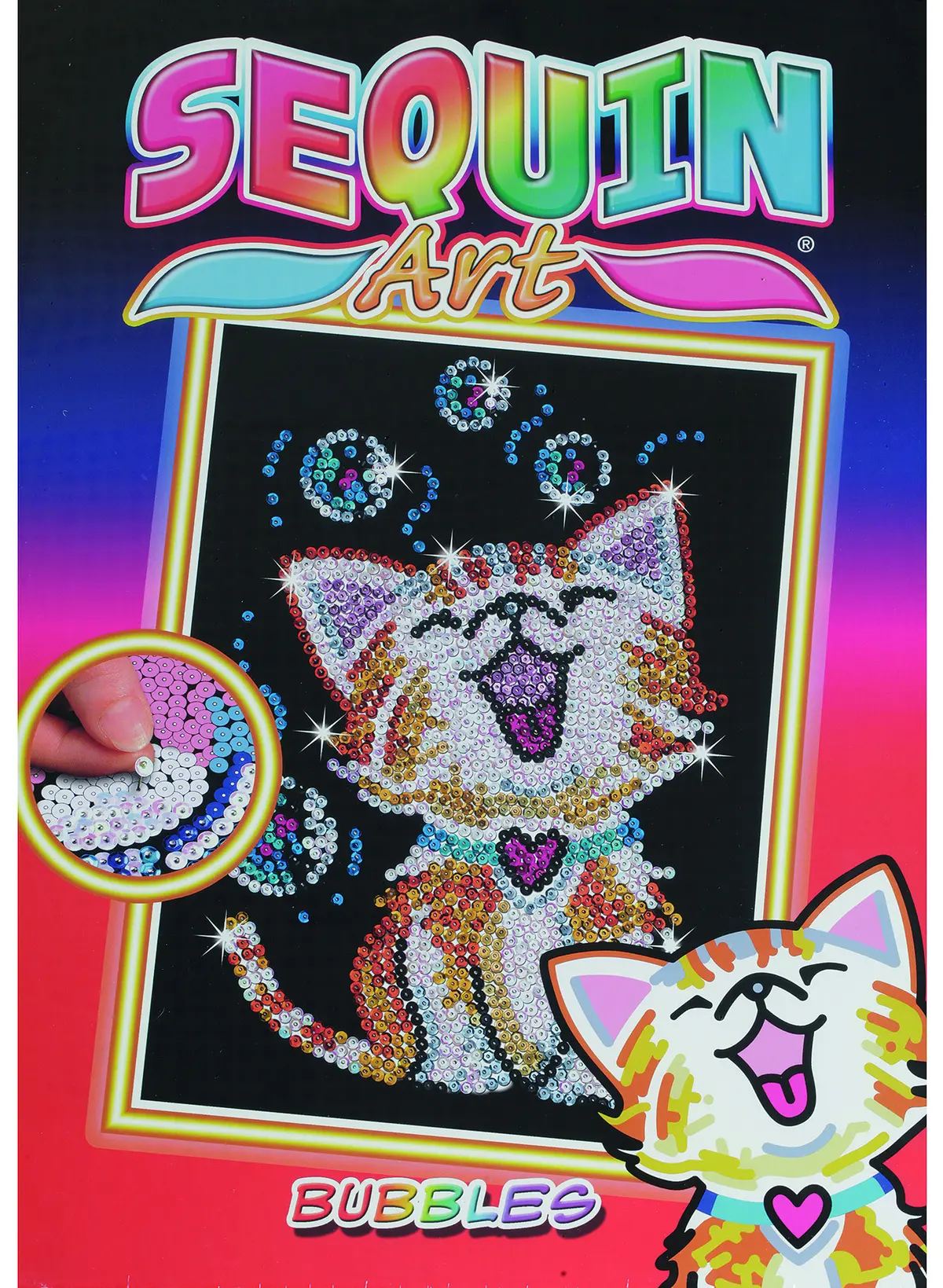 Sequin Art Bubbles the Kitten, Paljettbilde &ndash; 25x34 cm