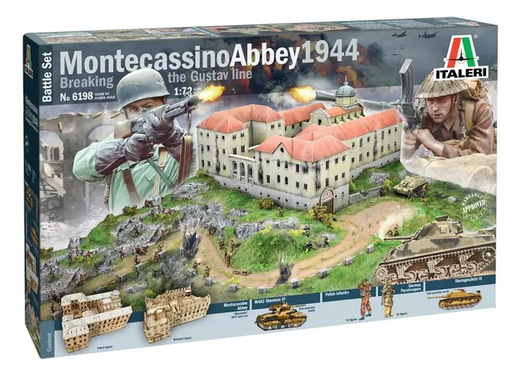 Italeri Montecassino 1944 Gustav-linjen Slagscene Modellsett - 1:72