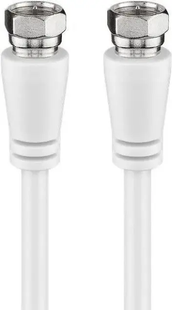 Fujtech antennekabel F-hann til F-hann - Hvit - 2m