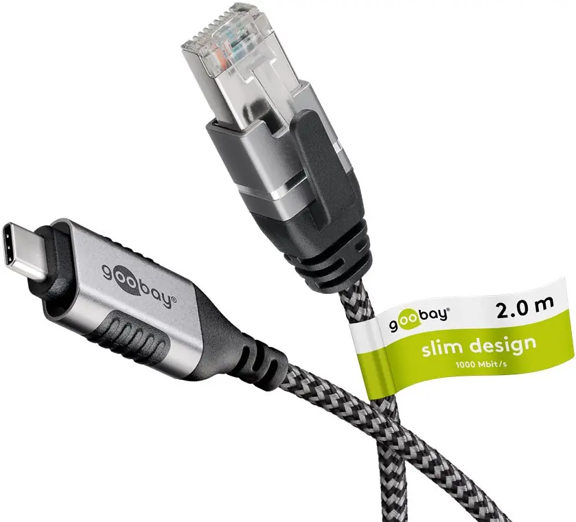 Goobay 74403 USB-C til RJ45 Ethernetkabel Slim - 2m