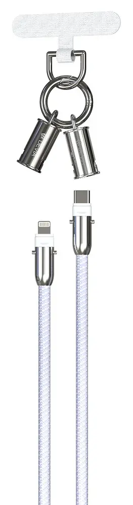 Devia Lanyard Kabel USB-C til Lightning - 1,2m, 27W, lilla (hurtiglading)