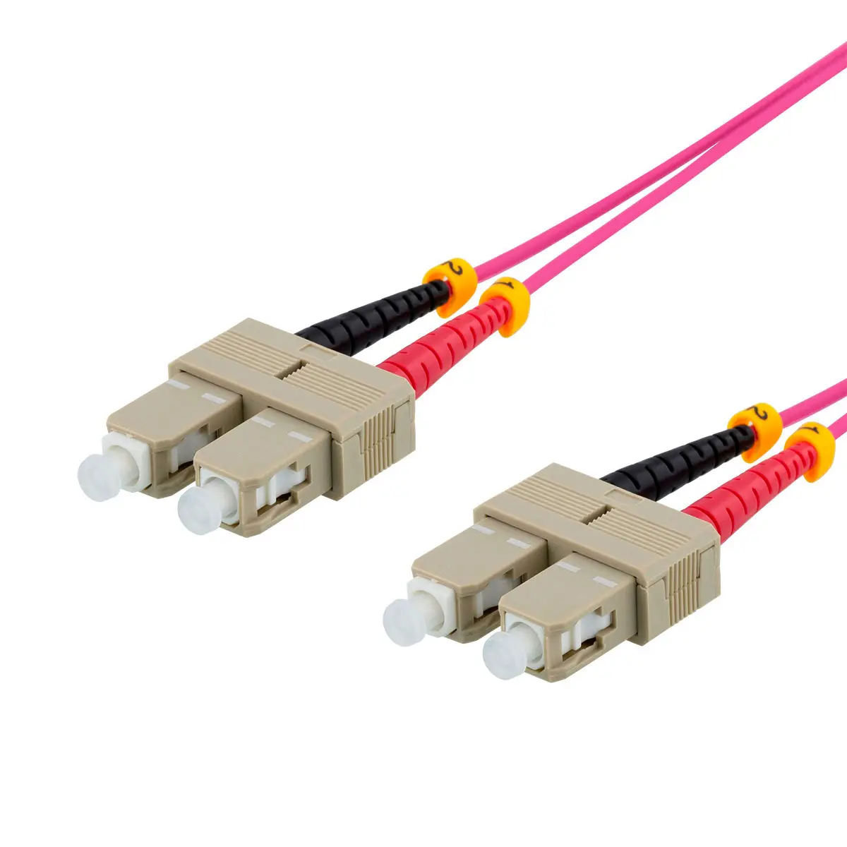 Deltaco Fiberkabel 50/125µm OM4, SC-SC, 1m, Duplex