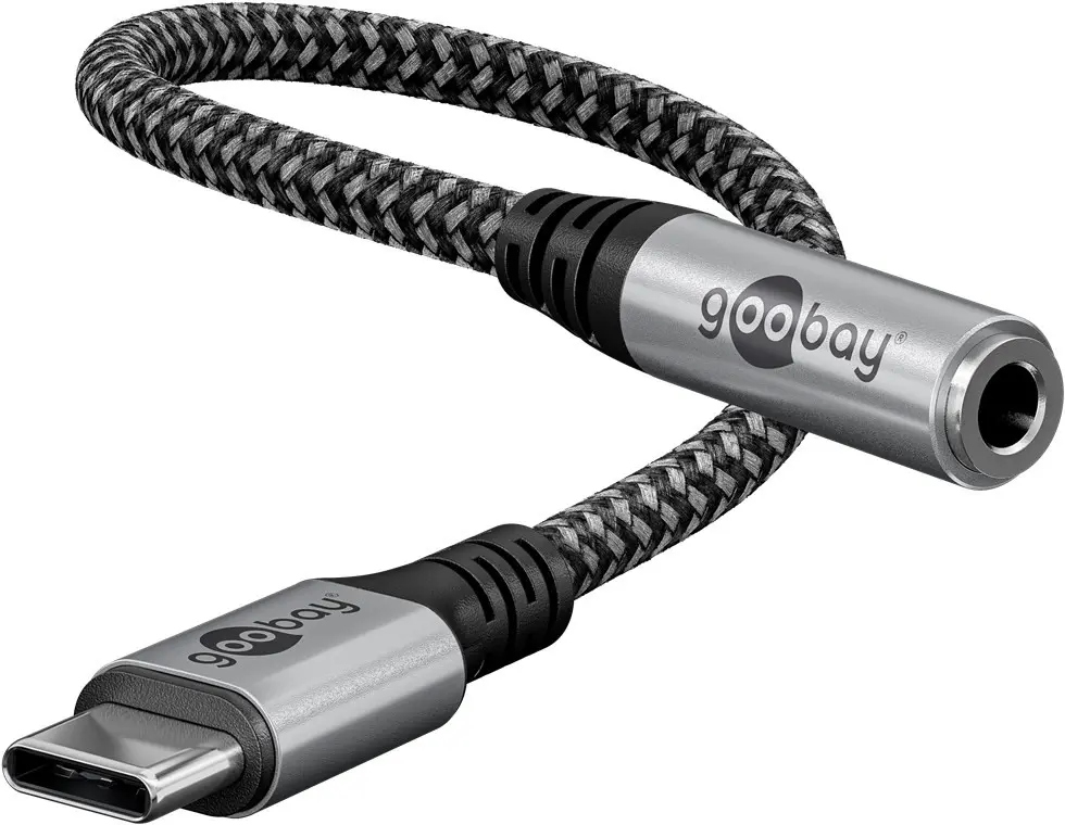 Goobay USB-C til 3.5 mm AUX lydkabel med tekstilflette