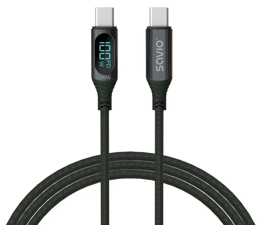 Savio CL-174 USB-C kabel 1m - svart