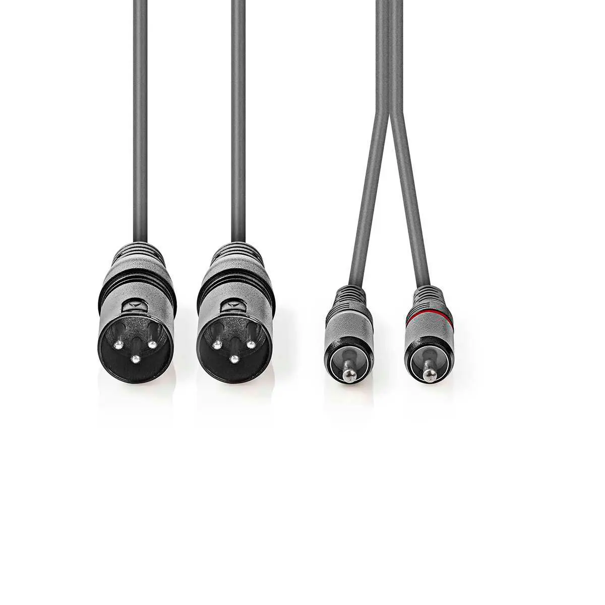 Nedis XLR til RCA adapterkabel 1,5m (2x 3-pin hann / 2x RCA hann)