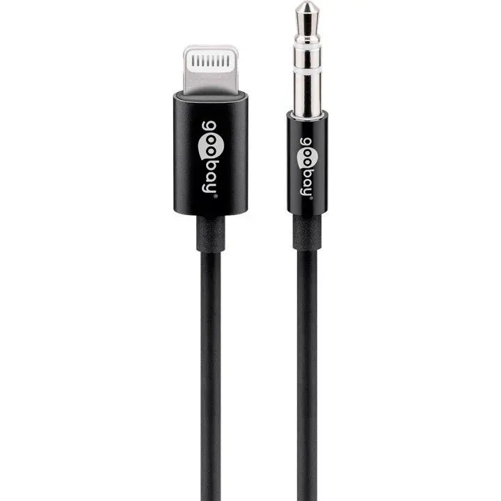 Goobay Lightning til 3,5 mm minijack kabel 1m (MFi) Svart