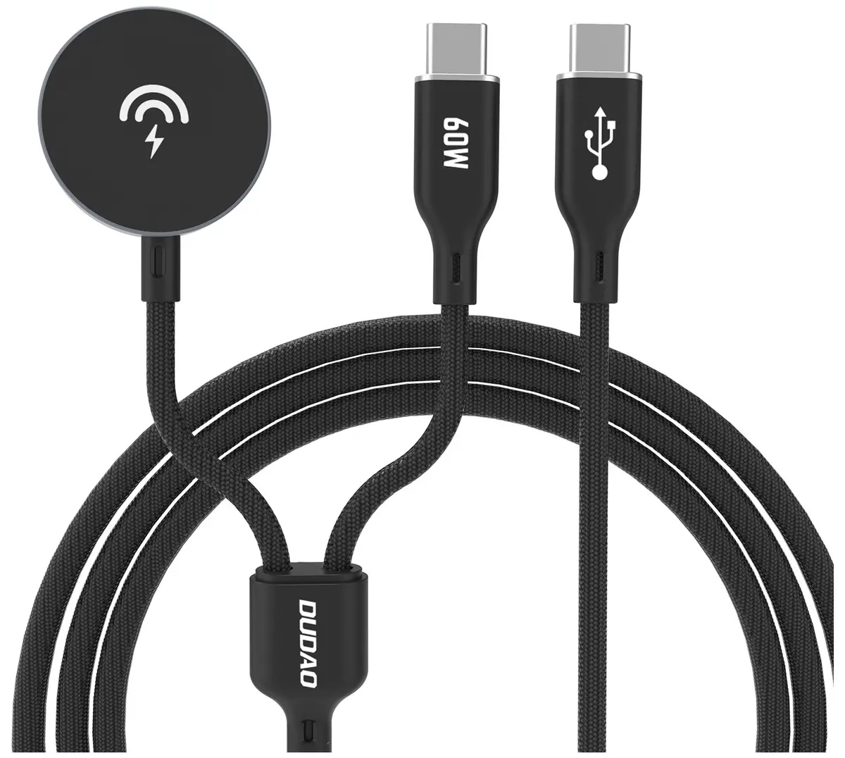 Dudao A12MaxC Lade- og synkkabel - USB-C, 60W - Svart