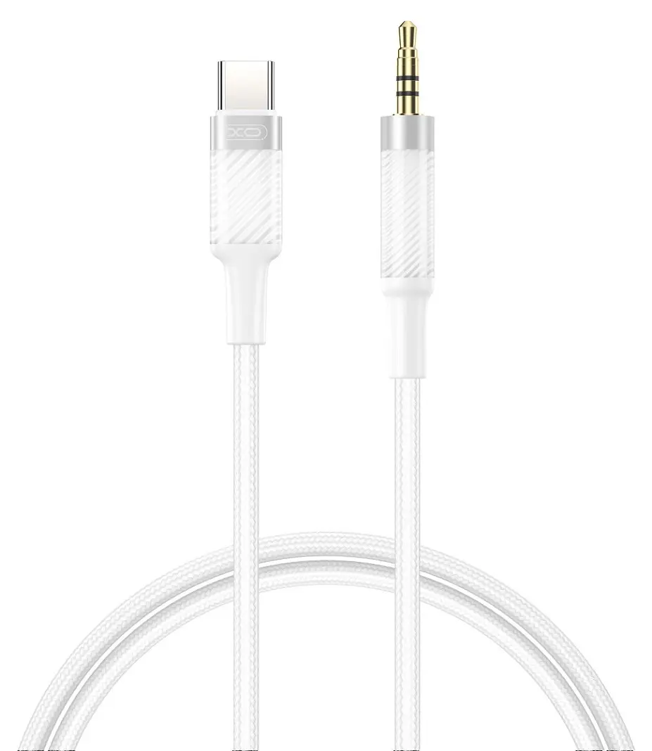 XO NB-R279B Kabel - USB-C til 3,5mm jack, 1m - Hvit