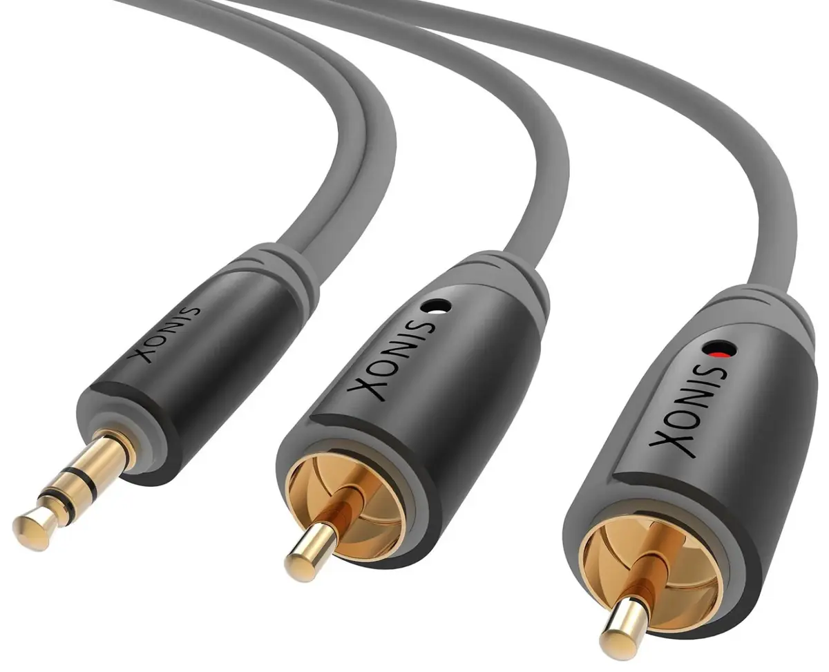 Sinox Plus Lydkabel - 3,5mm minijack til 2xRCA, svart - 10m