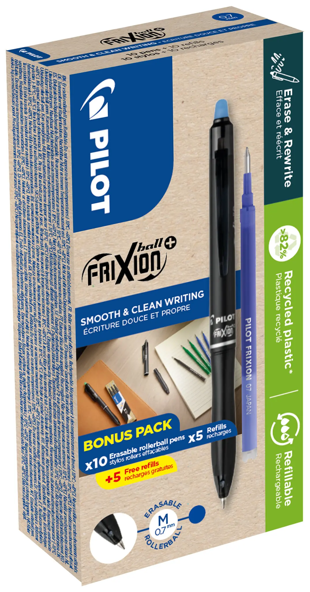 Pilot Frixion Ball Plus 0.7 - Blågrønn Pakke - 10+10