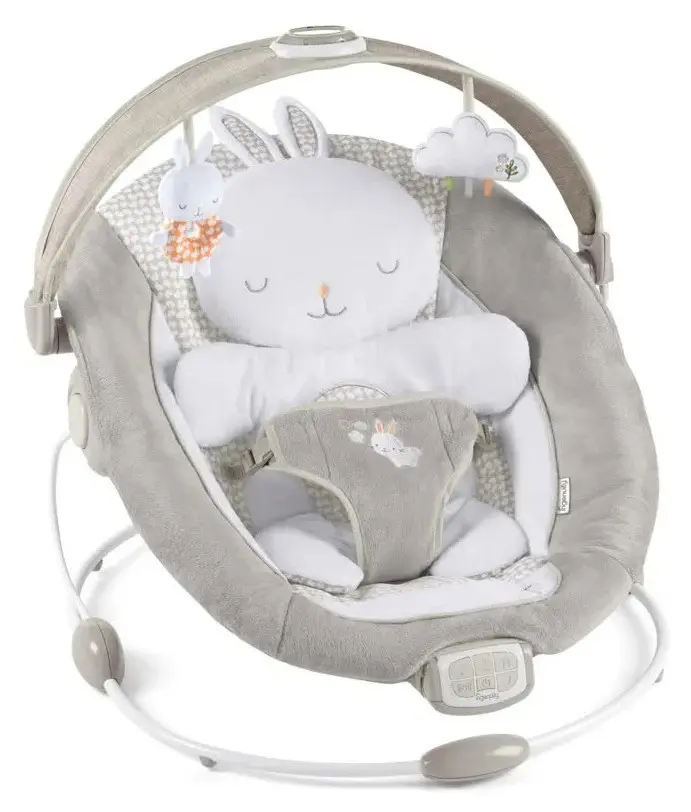 Ingenuity InLighten vippestol – 16 melodier, maks 9 kg – Twinkle Tails Bunny