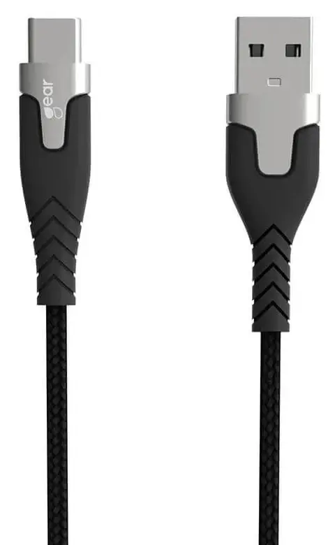 Gear Pro Lade- og synkkabel USB-A til USB-C, 1,5m - Svart Kevlar