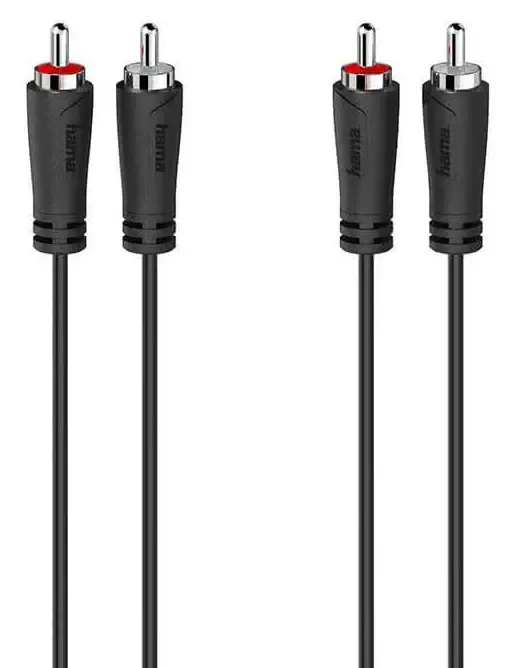 Hama Audio kabel 2 RCA - 0,5 m - Svart