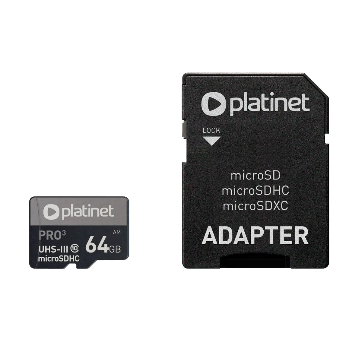 Platinet MicroSDXC 64GB V10 med adapter (UHS-I)
