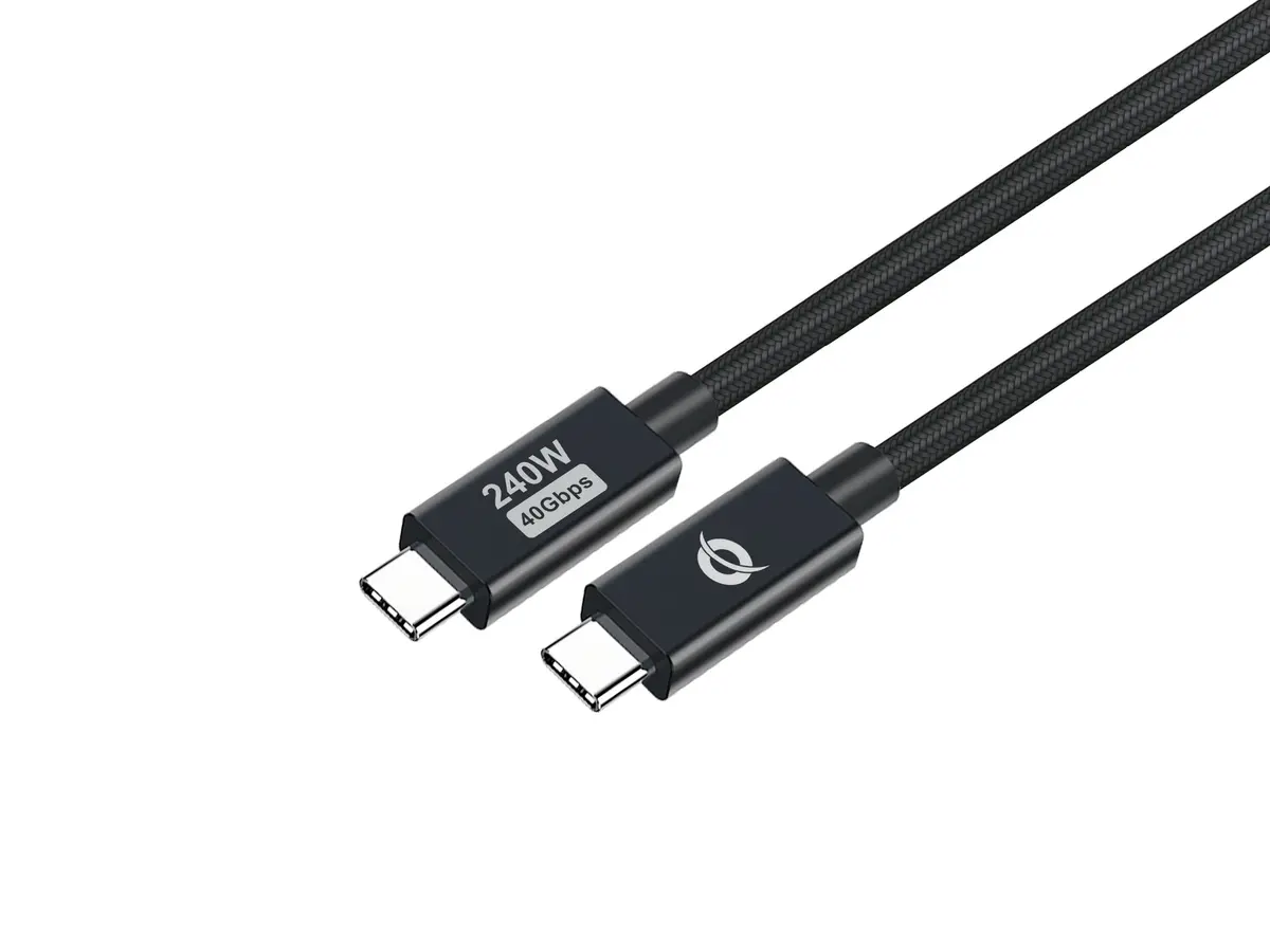 Conceptronic USB4-kabel 2m, 40Gbps, 240W, PD 3.1, E-Mark - Svart