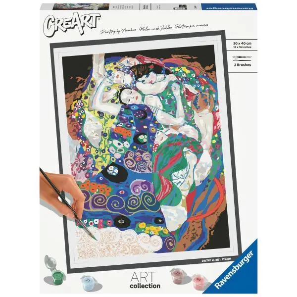 Ravensburger Mal etter tall CreArt Serie B – “La virgen” (Gustav Klimt) – 30×40 cm, 50+ akrylfarger, 2 pensler – Fra 14 år