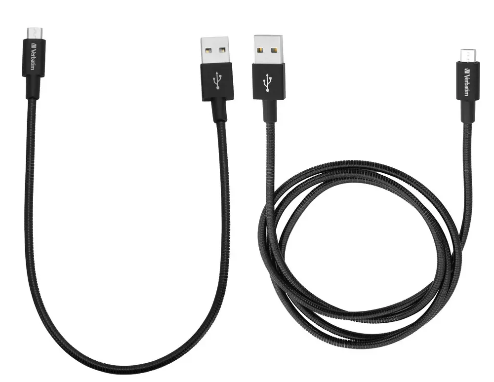 Verbatim 48875 Micro-USB til USB-A kabel - Svart - 1m + 30cm