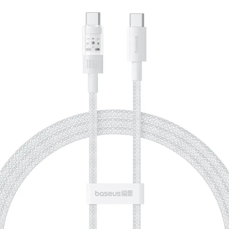 Baseus Gem USB-C kabel 100W, hvit - 1m