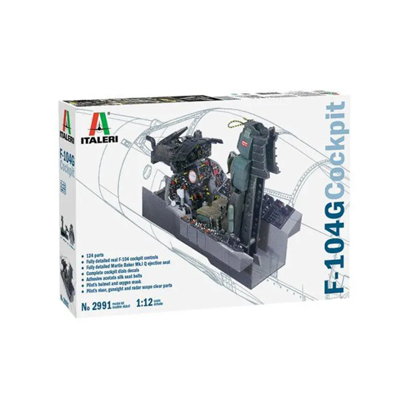 Italeri 2991 F-104G Cockpitmodul Modellbyggesett - 1:12