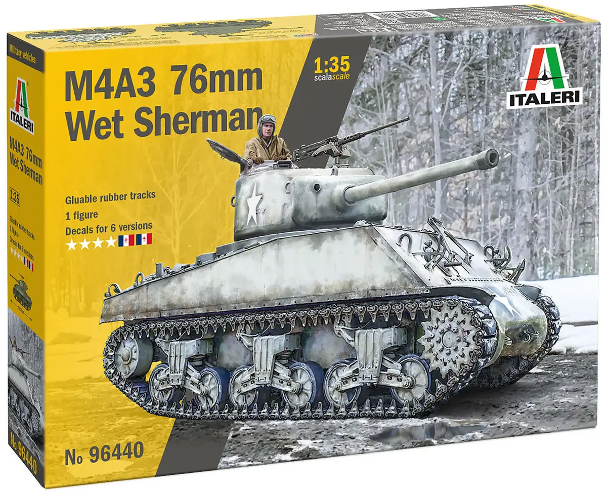 Italeri 96440 Sherman M4A3 Wet kampvogn byggesett - 1:35