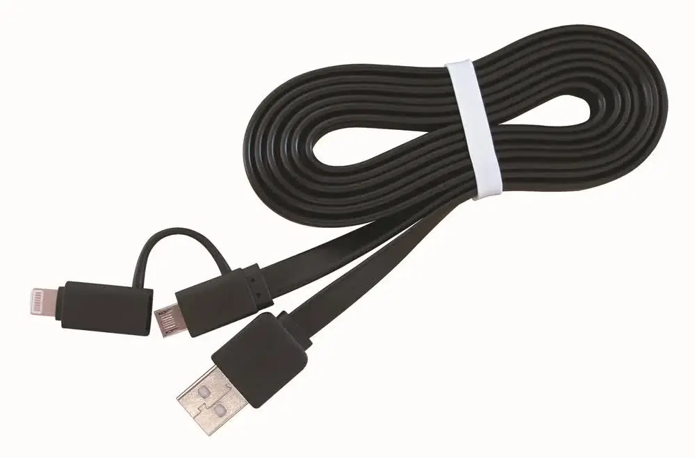 Gembird USB-A til Lightning og Micro USB-kabel, 1 meter, svart