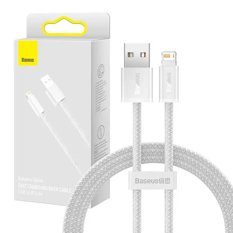 Baseus Dynamic USB-A til Lightning kabel - 2.4A, 1m - Hvit