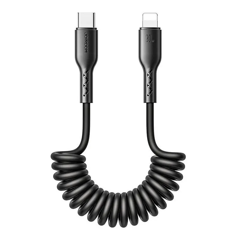Joyroom Easy-Travel USB-C til Lightning-kabel, 30W, 1,5m spiral, sort
