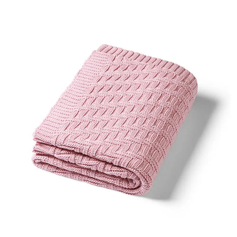 BabyOno 164701 Strikket Bomullsteppe - 75x100cm - Rosa