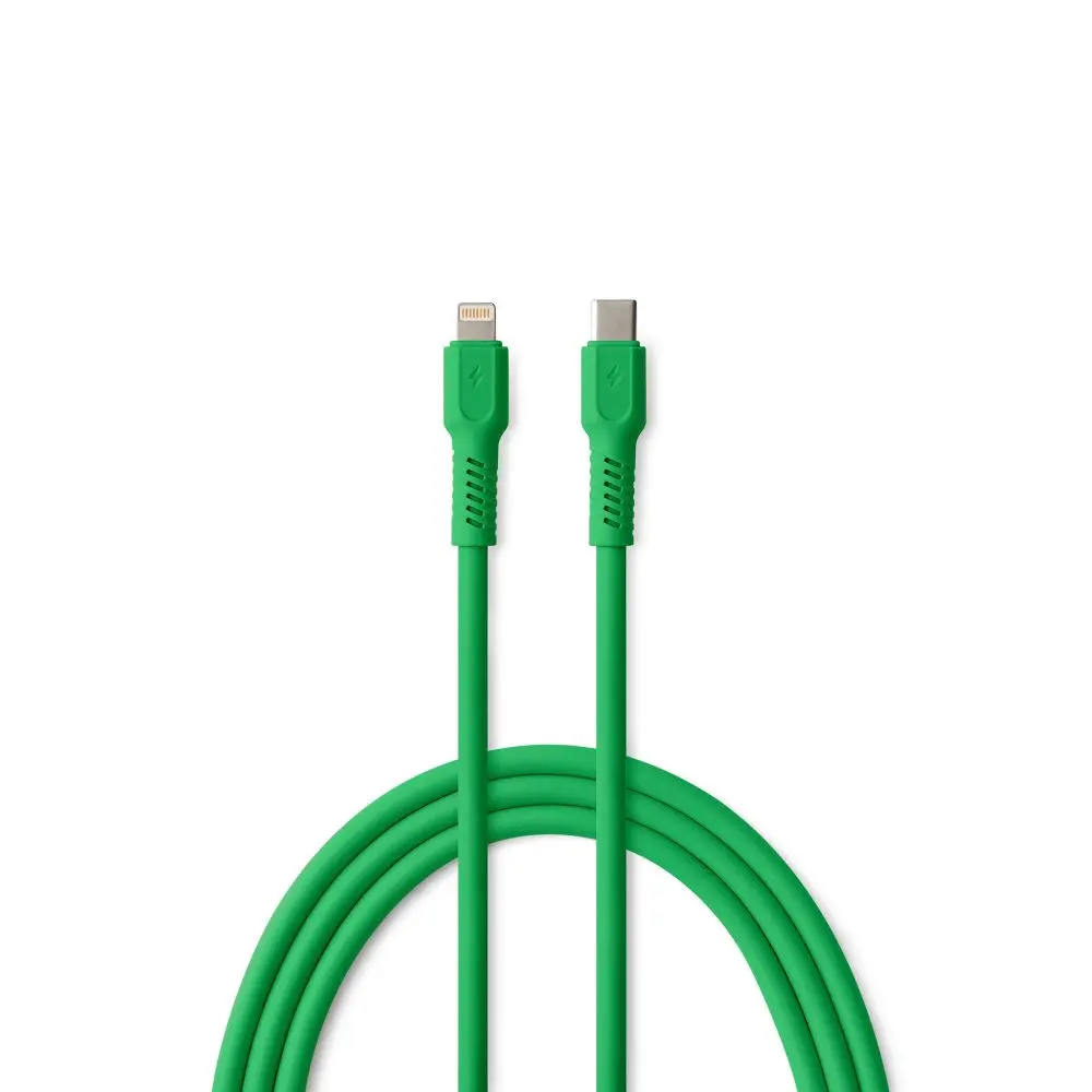 Colorum CK12-CL-04 USB-C til Lightning-kabel &ndash; 2.4A, 480 Mbps, 1,8m &ndash; Grønn