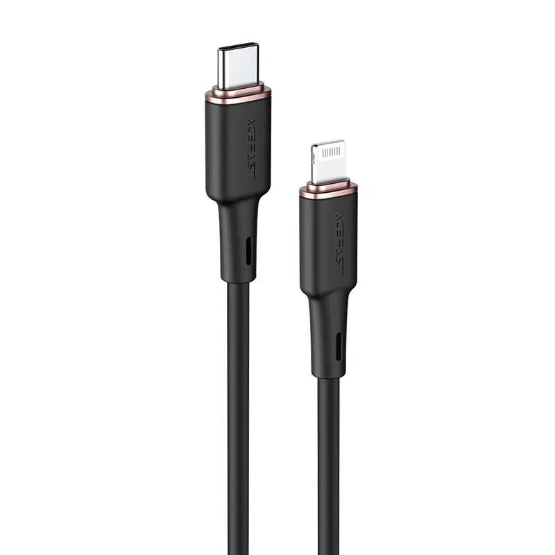 Acefast C2-01 MFI USB-C til Lightning-kabel &ndash; 30W, 3A, 1,2 m &ndash; Svart