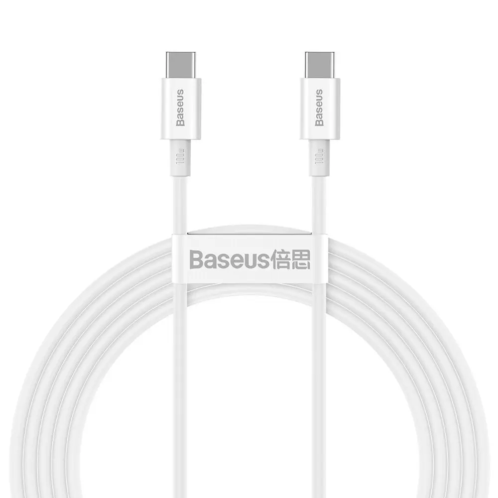 Baseus CATYS-C02 USB-C kabel - 100W, 5A, 480Mbps, 2m - Hvit