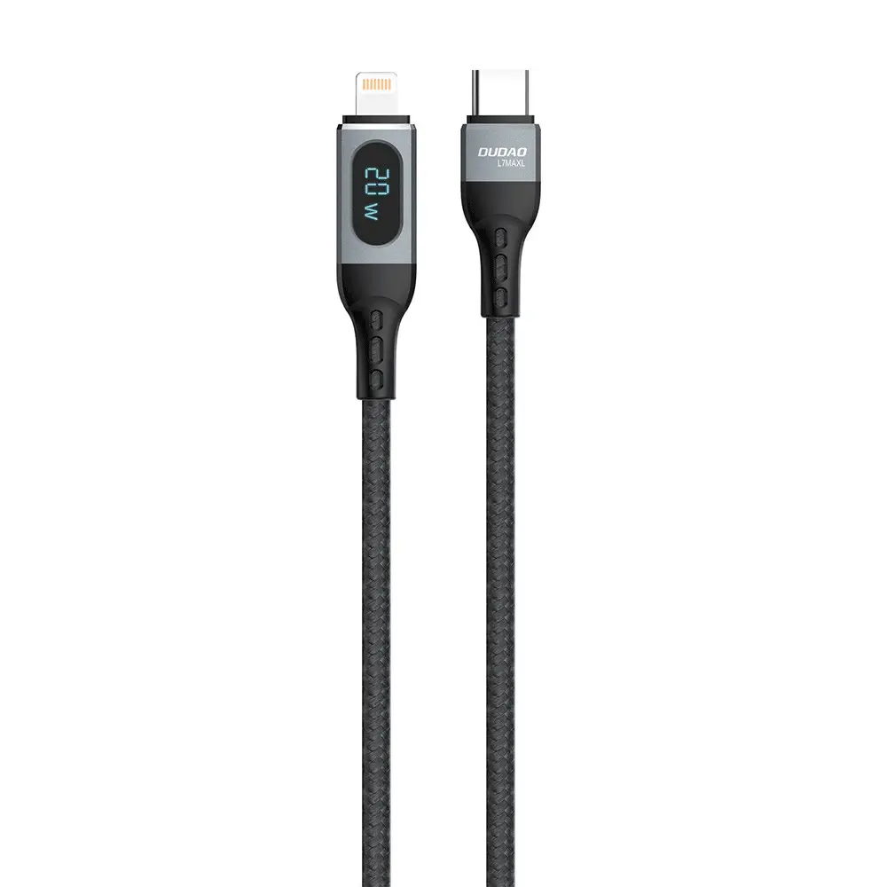 Dudao L7MaxL USB-C til Lightning-kabel, 20W, 1m, svart