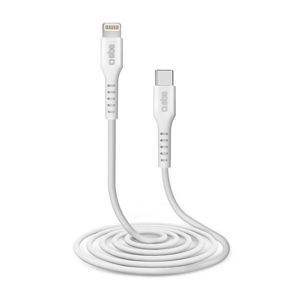 SBS TECABLELIGTC2W USB-C til Lightning-kabel - 2m - Hvit