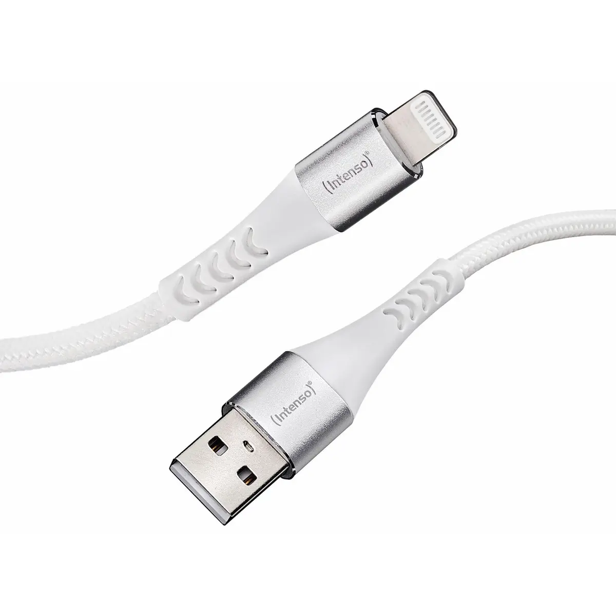 Intenso USB-A til Lightning kabel, 27W, 3A, 1,5m, hvit