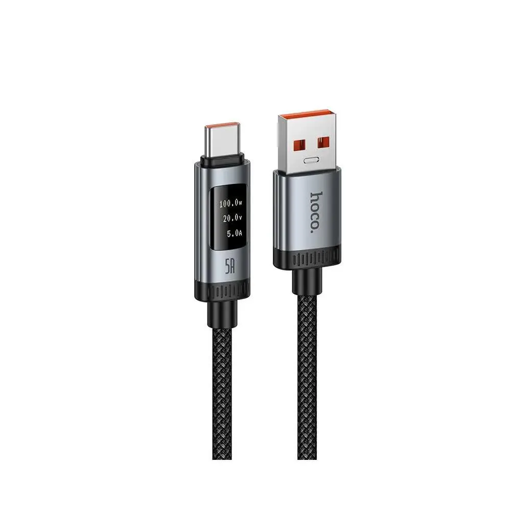 HOCO U148 USB-A til USB-C kabel - 6A, 100W, 1,2m - Svart