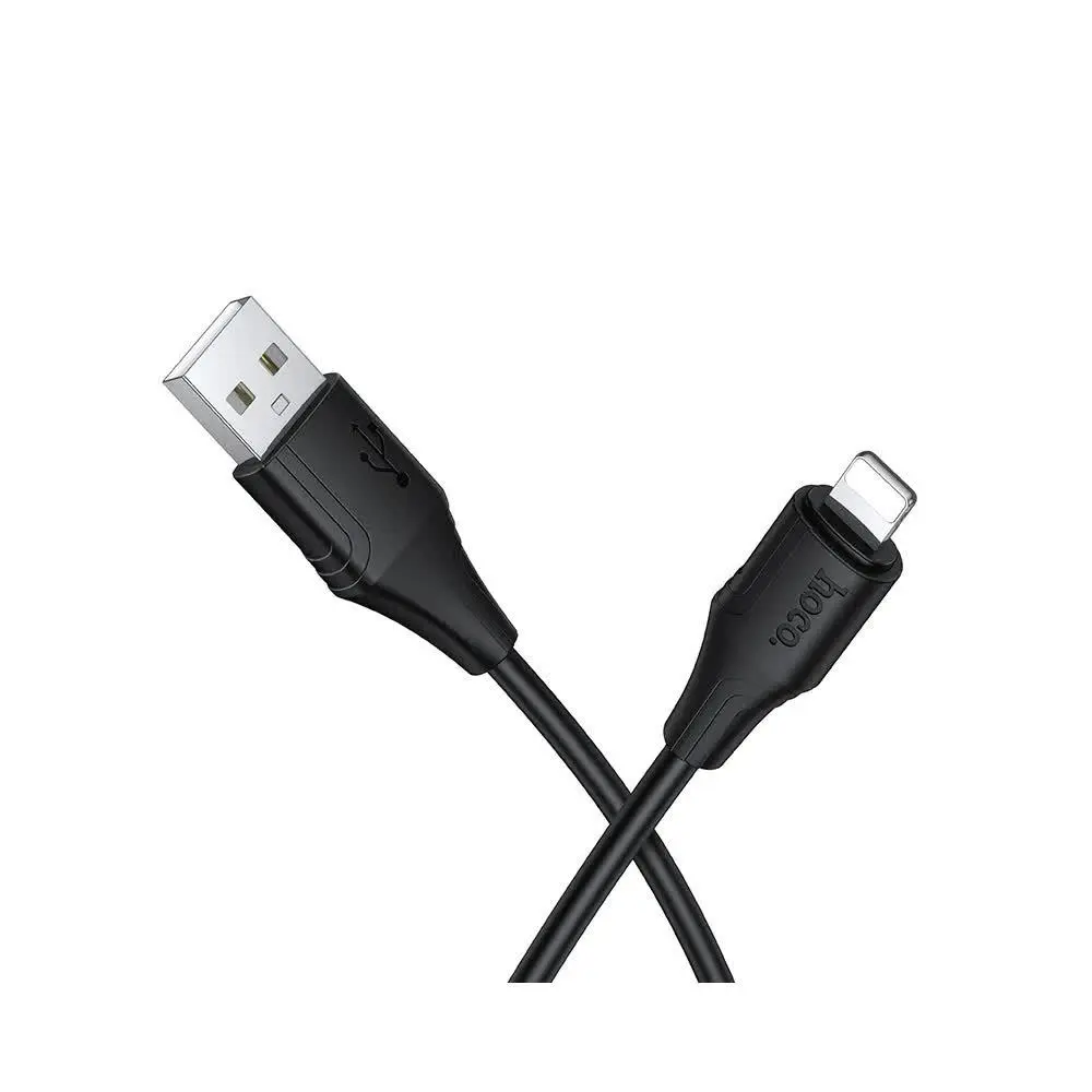HOCO X124 Silikon USB-A til Lightning-kabel - 2.4A, 1m - Svart