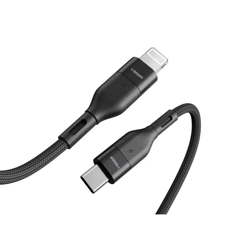 Veger CL01 USB-C til Lightning-kabel - 3A, 27W, 1,2m - Svart