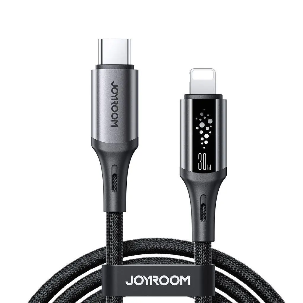 Joyroom S-A60 USB-C til Lightning-kabel 30W, svart, 1.2m