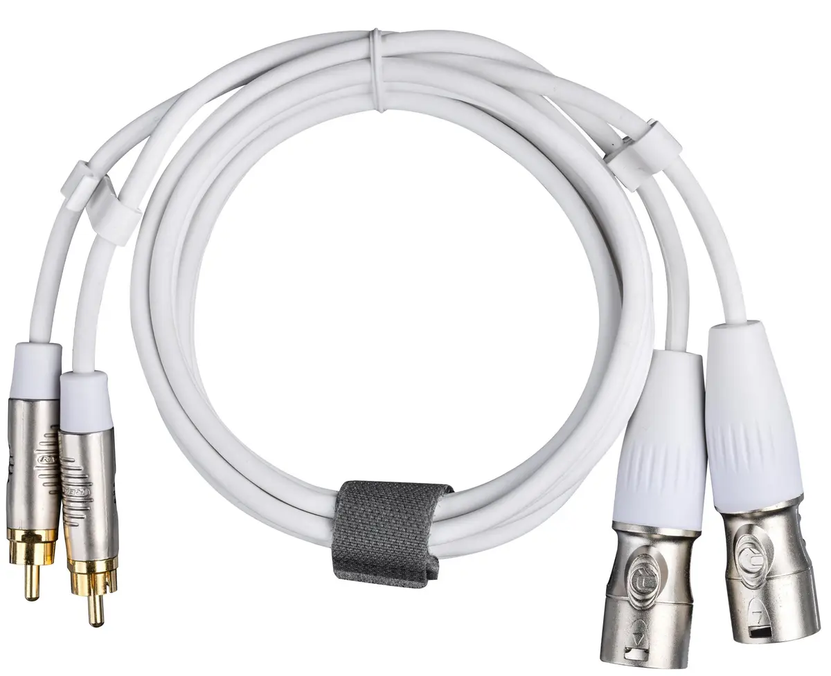 Fujtech 2xRCA til 2xXLR lydkabel - Hvit - 1,5m