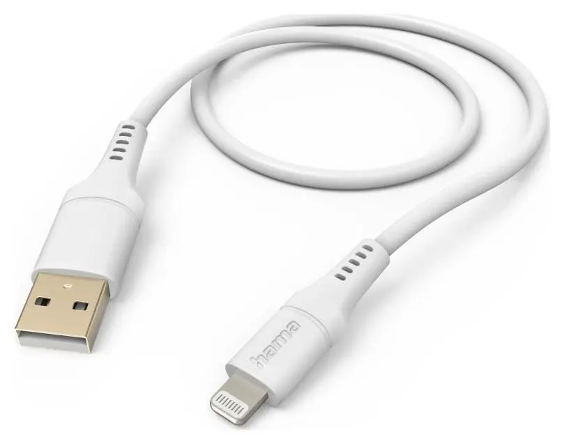 Hama Flexible USB-A til Lightning kabel 1,5m, silikon - hvit