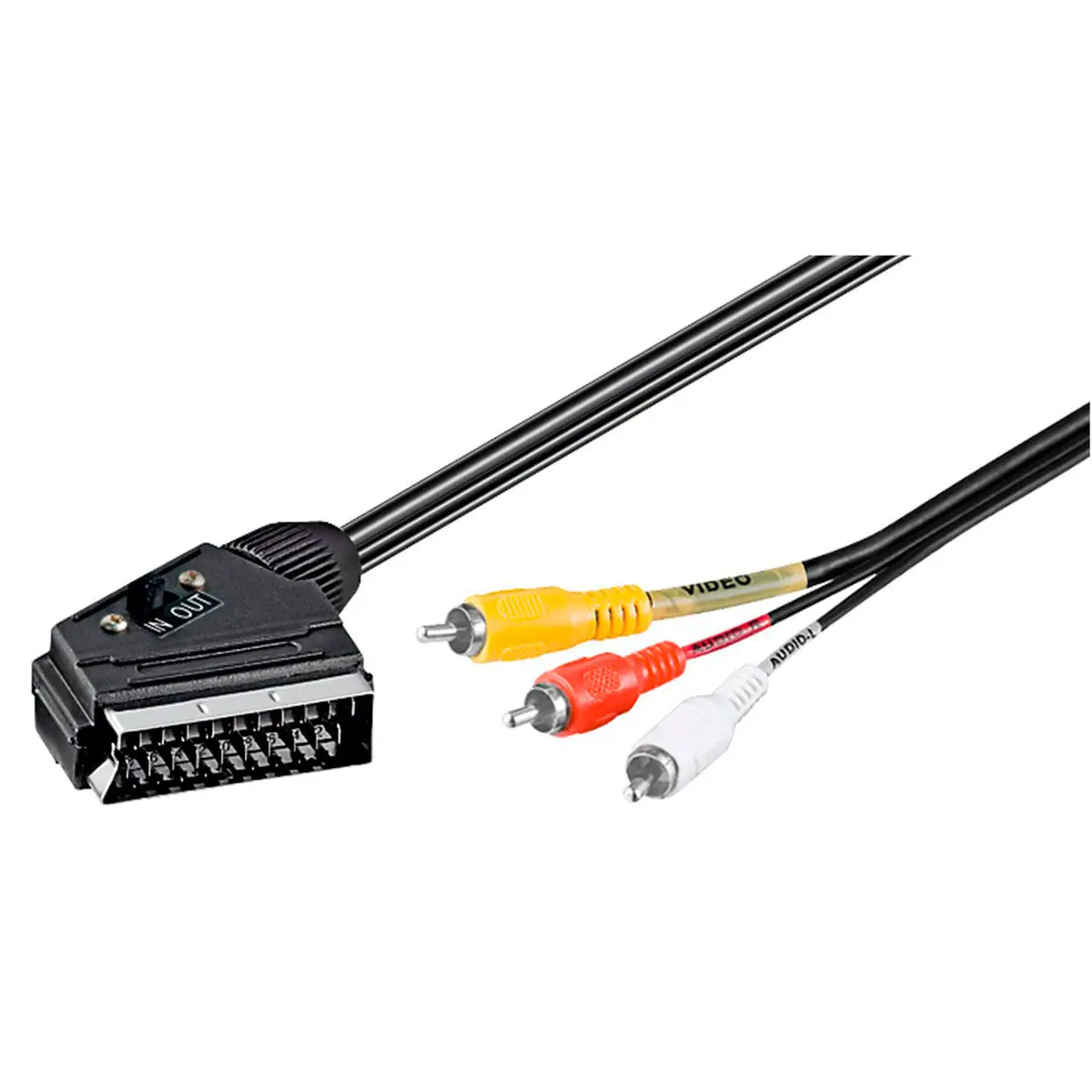 Goobay SCART til RCA kabel - 2m (SCART, 3xRCA)