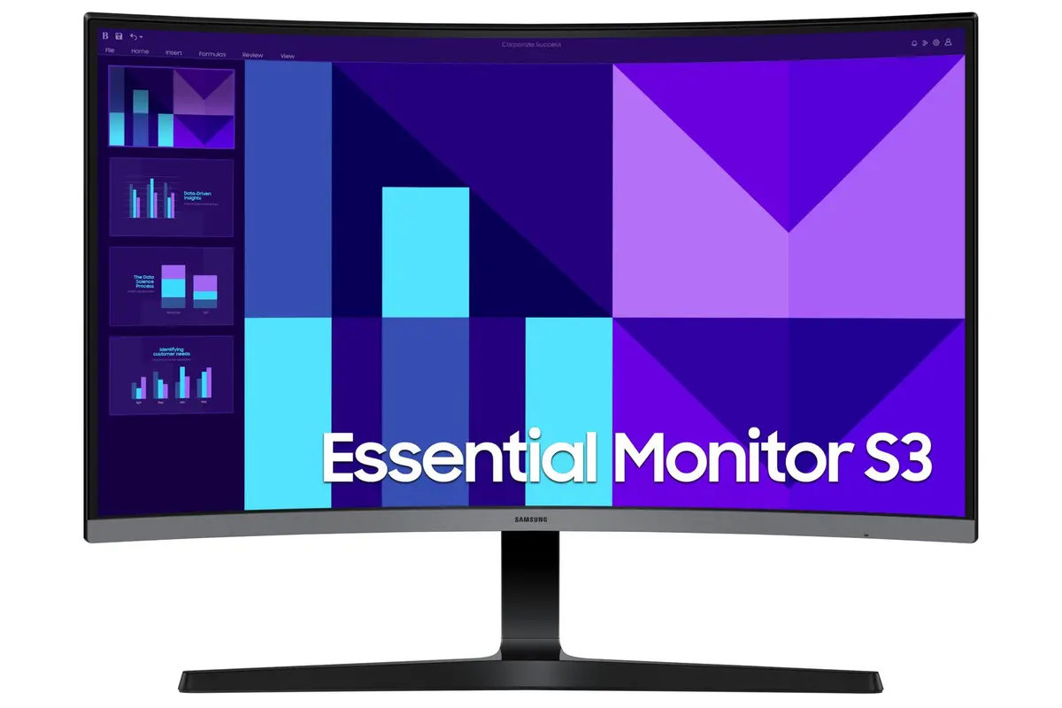 Samsung S3 Curved PC-skjerm - 27" FHD, 1920x1080, 100Hz - Svart