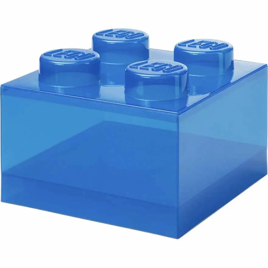 LEGO&reg; Brick 4 Oppbevaringsboks - Blå (Transparent)