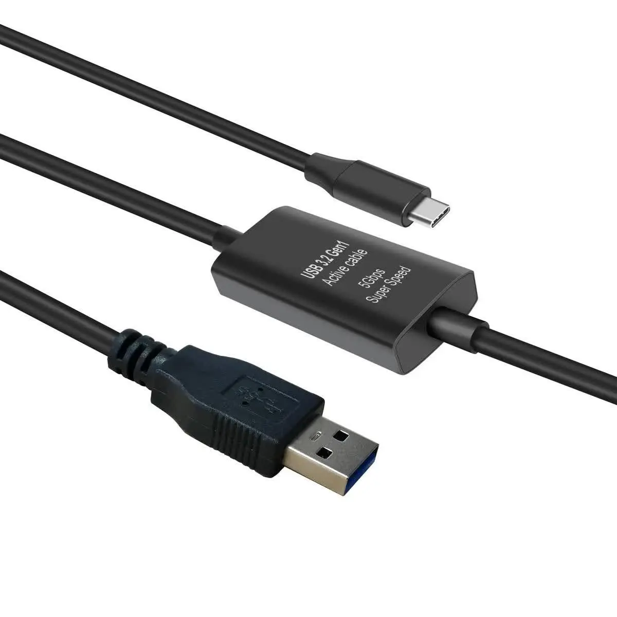 Nördic USB-A 3.2 GEN1 til USB-C aktiv forlengelseskabel - 5 Gbps, 10 m