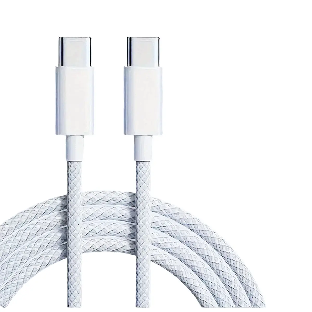 Nördic USB-C kabel 1m, 60W, 3A, 480Mbps &ndash; Hvit