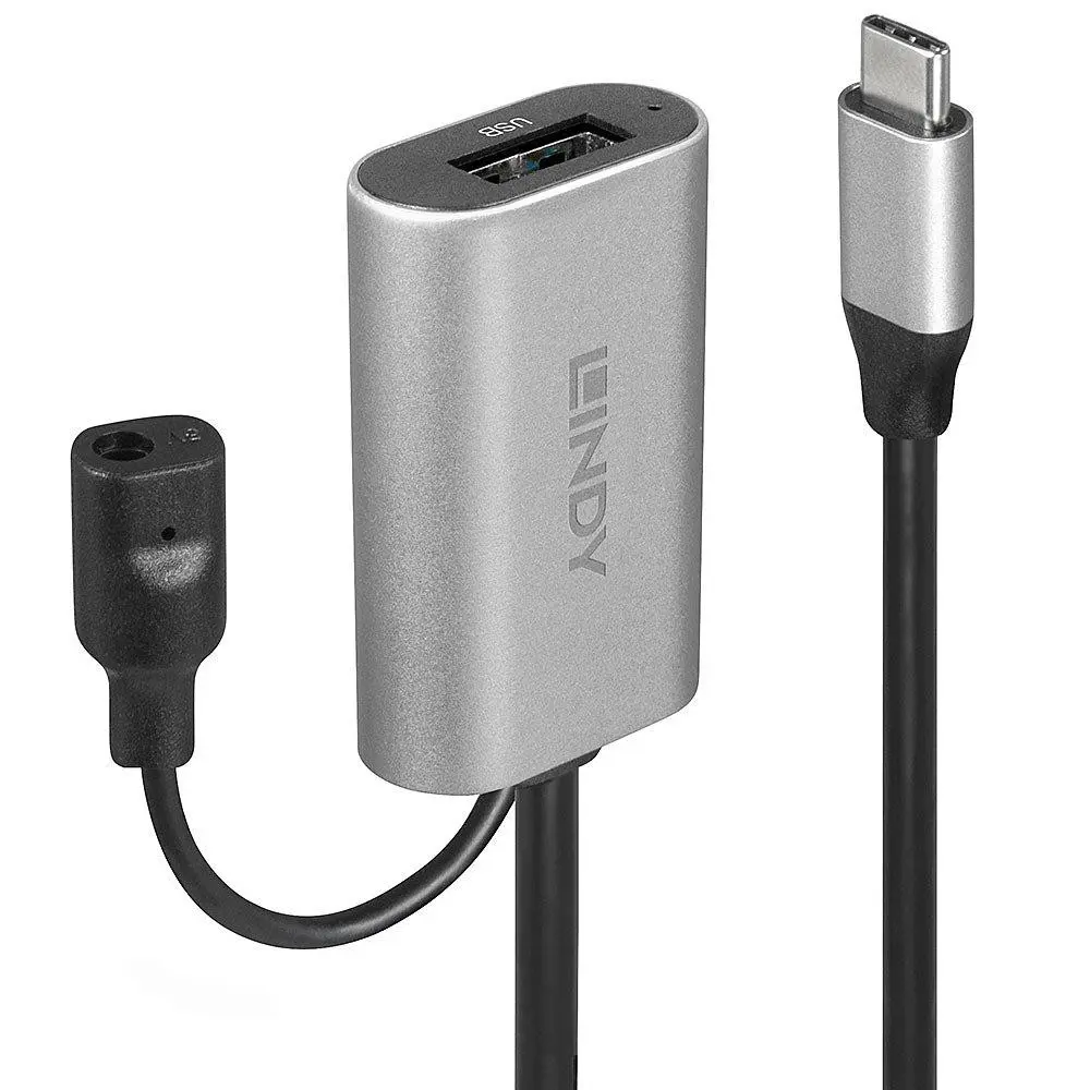 Lindy 43270 USB 3.2 Gen 1 USB-C hann til USB-A hunn forlengelseskabel - Aktiv - 5m