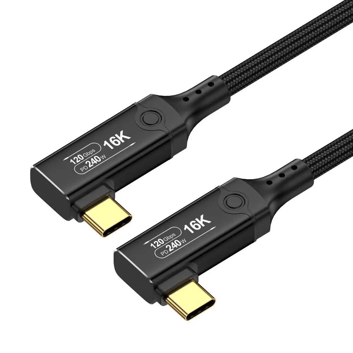 Nördic USB4 V2.0 vinkel USB-C-kabel &ndash; 120G, 16K, 240W, kompatibel med Thunderbolt 5/4/3 &ndash; 1m