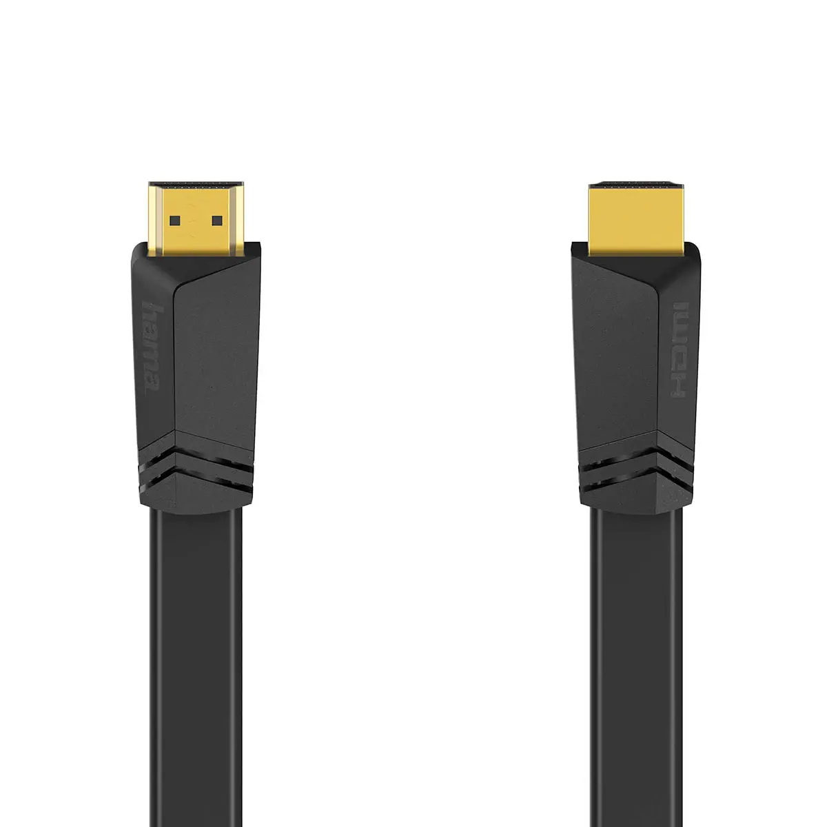 Hama Flat HDMI-kabel High Speed 3m - 4K (Gullbelagt) Sort