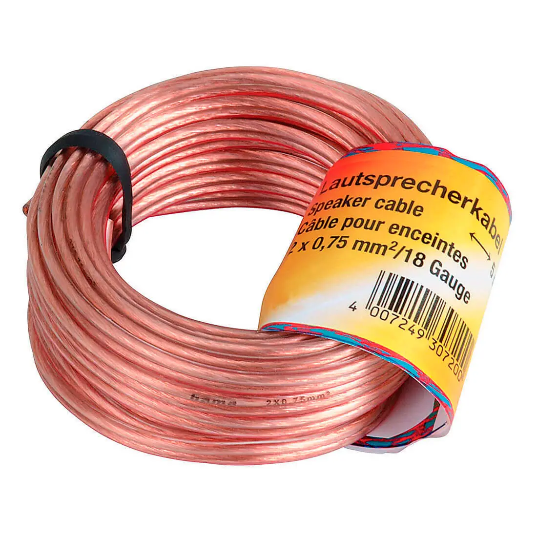Hama Gmbh Høyttalerkabel 2x0,75mm² - 20m (Gjennomsiktig)