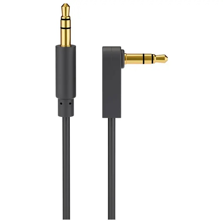 Goobay Minijack-kabel med vinkelkontakt – Gull – 3m (3,5mm/3,5mm)